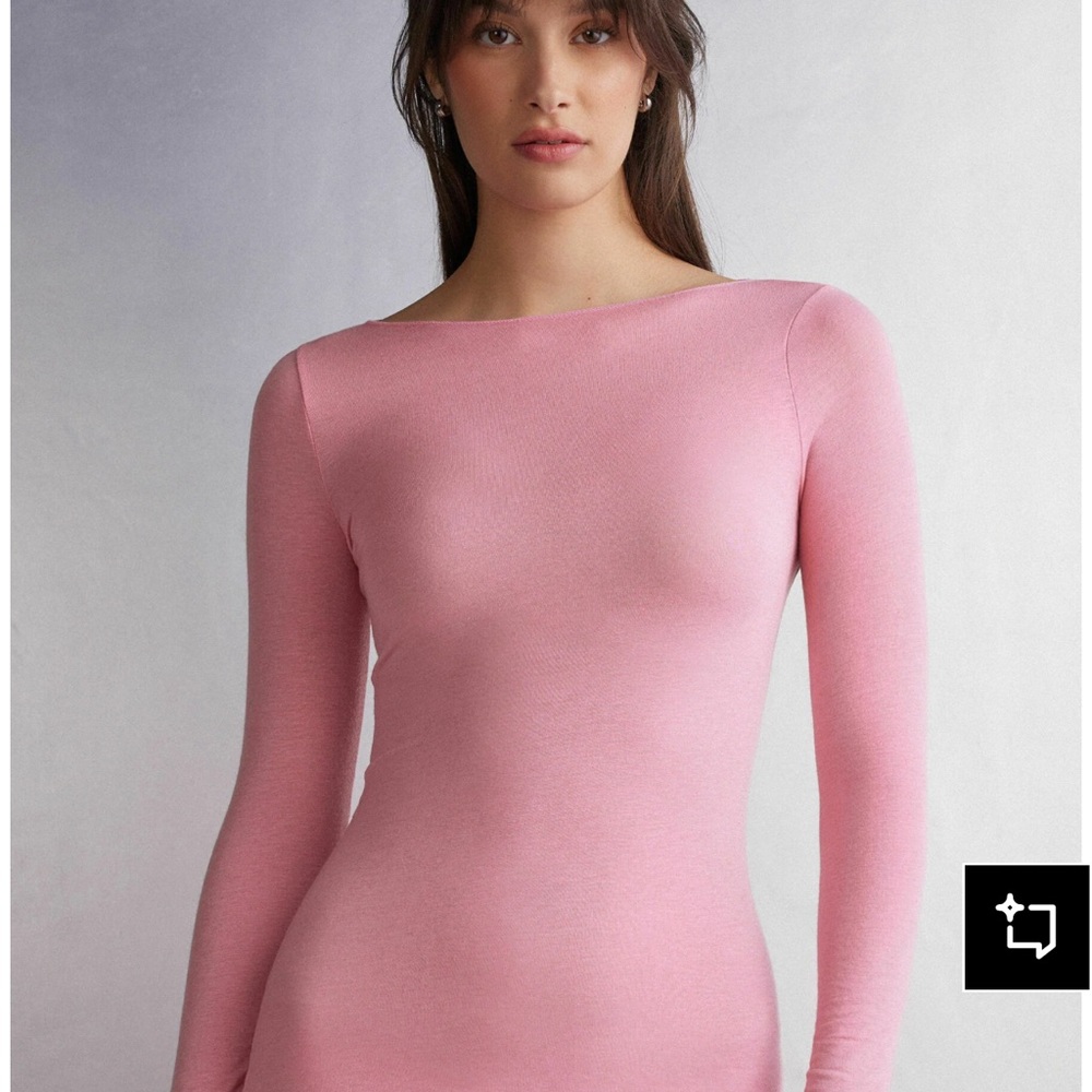 Intimissimi Boat Neck Modal Cashmere Ultralight Top